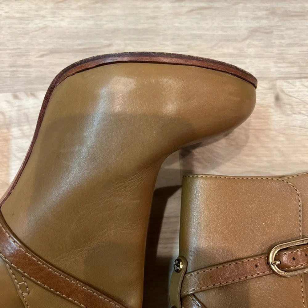 Tory Burch Cognac Dorese Leather Boot Bootie Sz 10